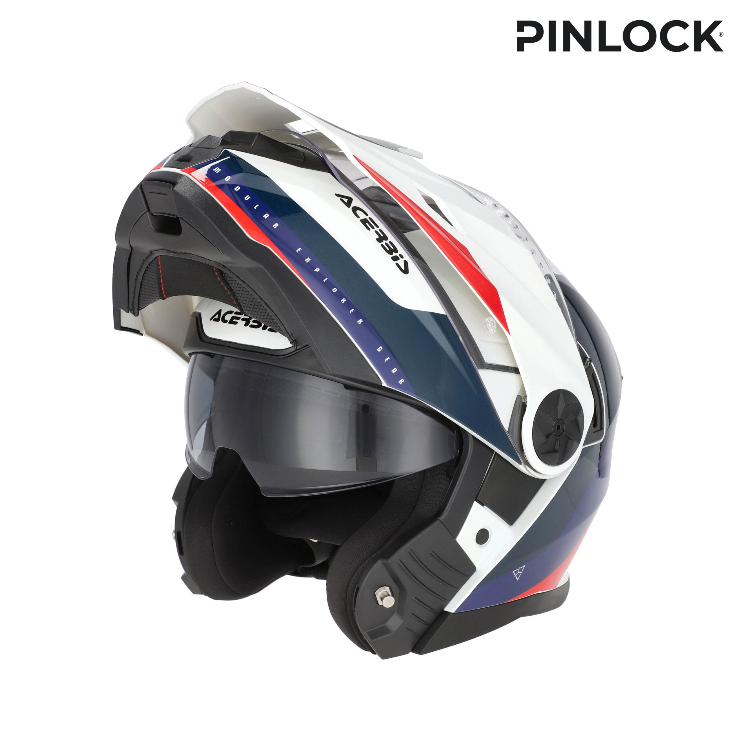 CASCO ACERBIS RIDER GRAPHIC BLANCO AZUL ROJO - Imagen 3