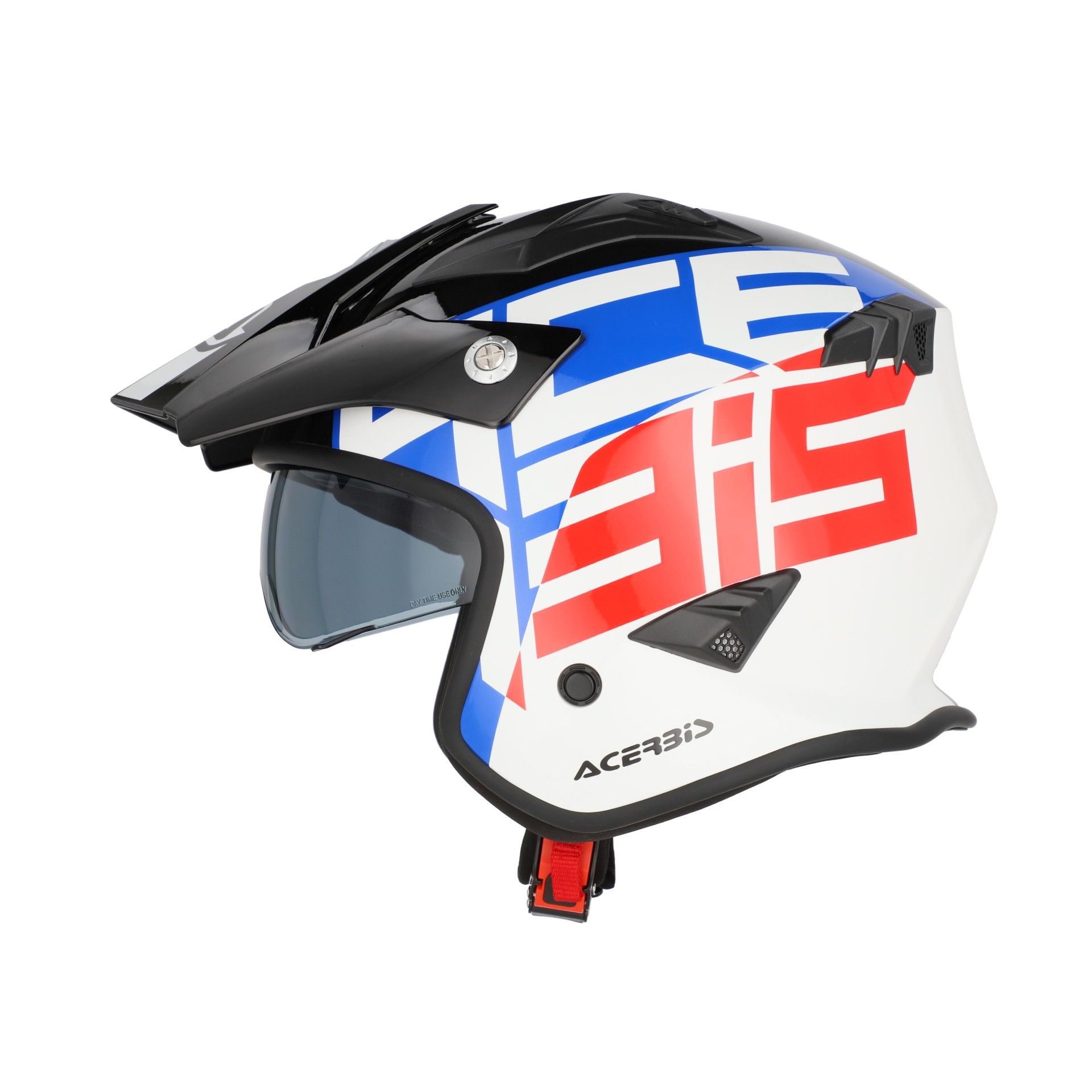 CASCO ACERBIS JET ARIA 2206 GRÁFICO BLANCO/AZUL/ROJO - Imagen 3
