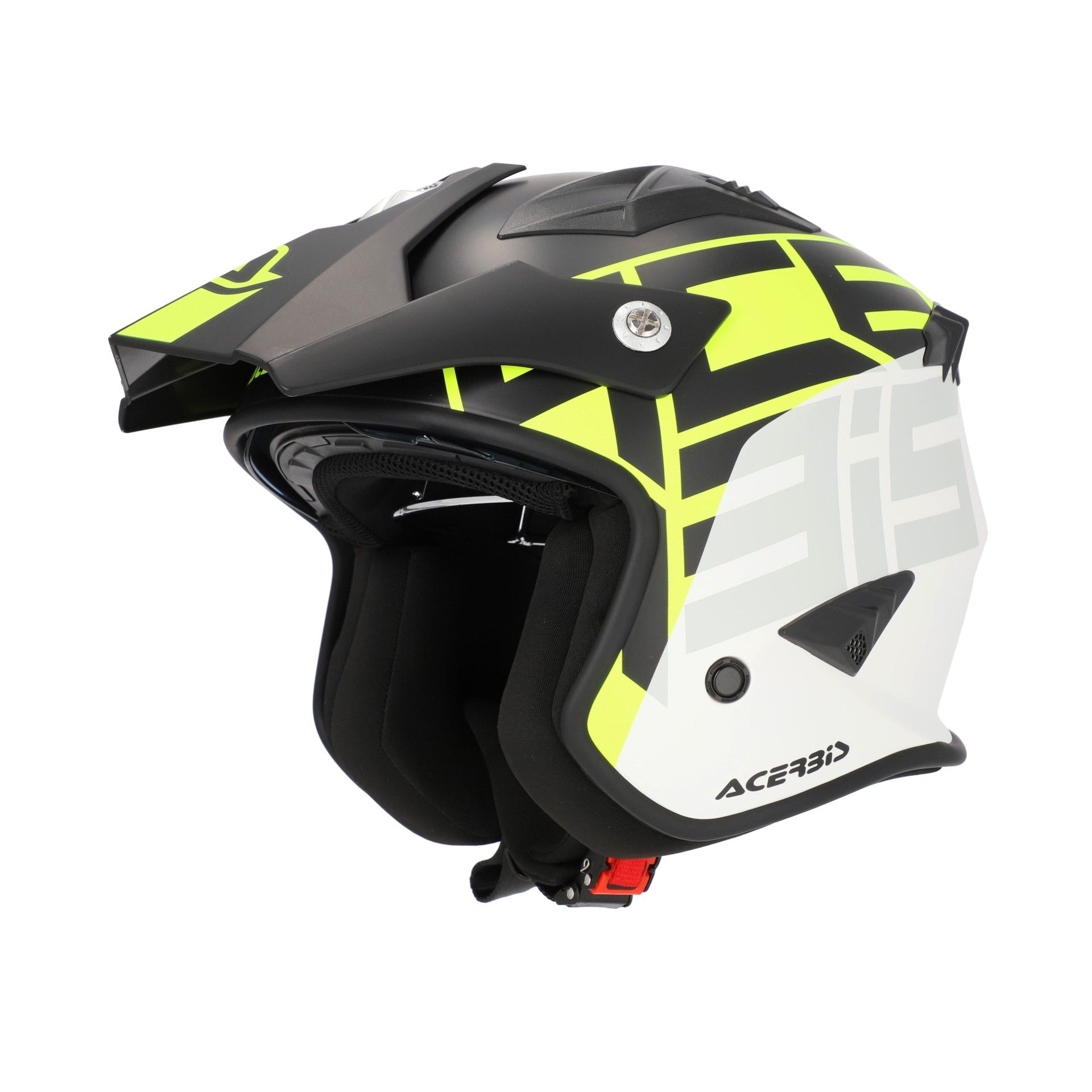 CASCO ACERBIS JET ARIA 2206 GRÁFICO NEGRO/AMARILLO FLUORESCENTE - Imagen 2