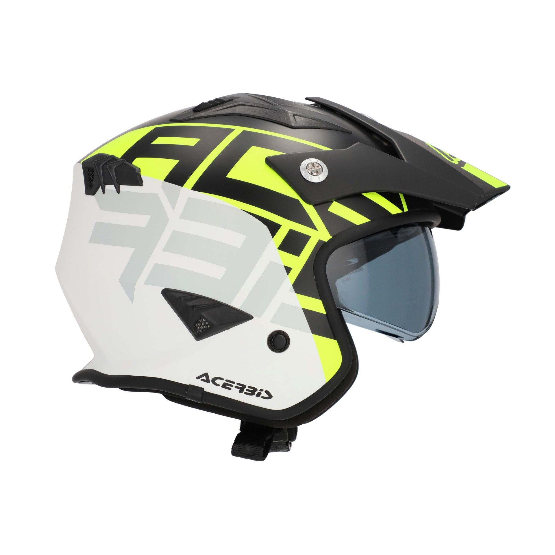 CASCO ACERBIS JET ARIA 2206 GRÁFICO NEGRO/AMARILLO FLUORESCENTE - Imagen 3