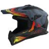 Casco LS2 MX708 FAST II 2206 gris lavado mate/detalles fluor