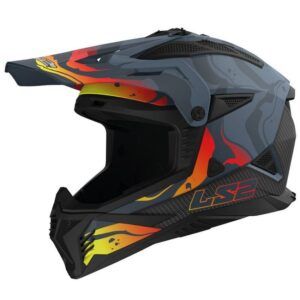 Casco LS2 MX708 FAST II 2206 gris lavado mate/detalles fluor