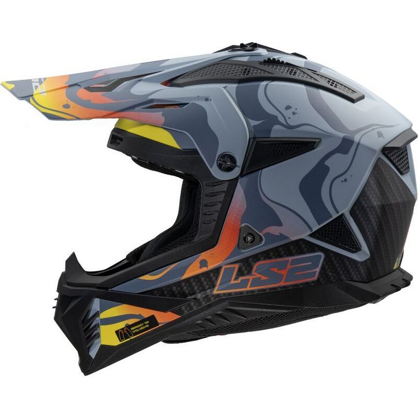 Casco LS2 MX708 FAST II 2206 gris lavado mate/detalles fluor - Imagen 2