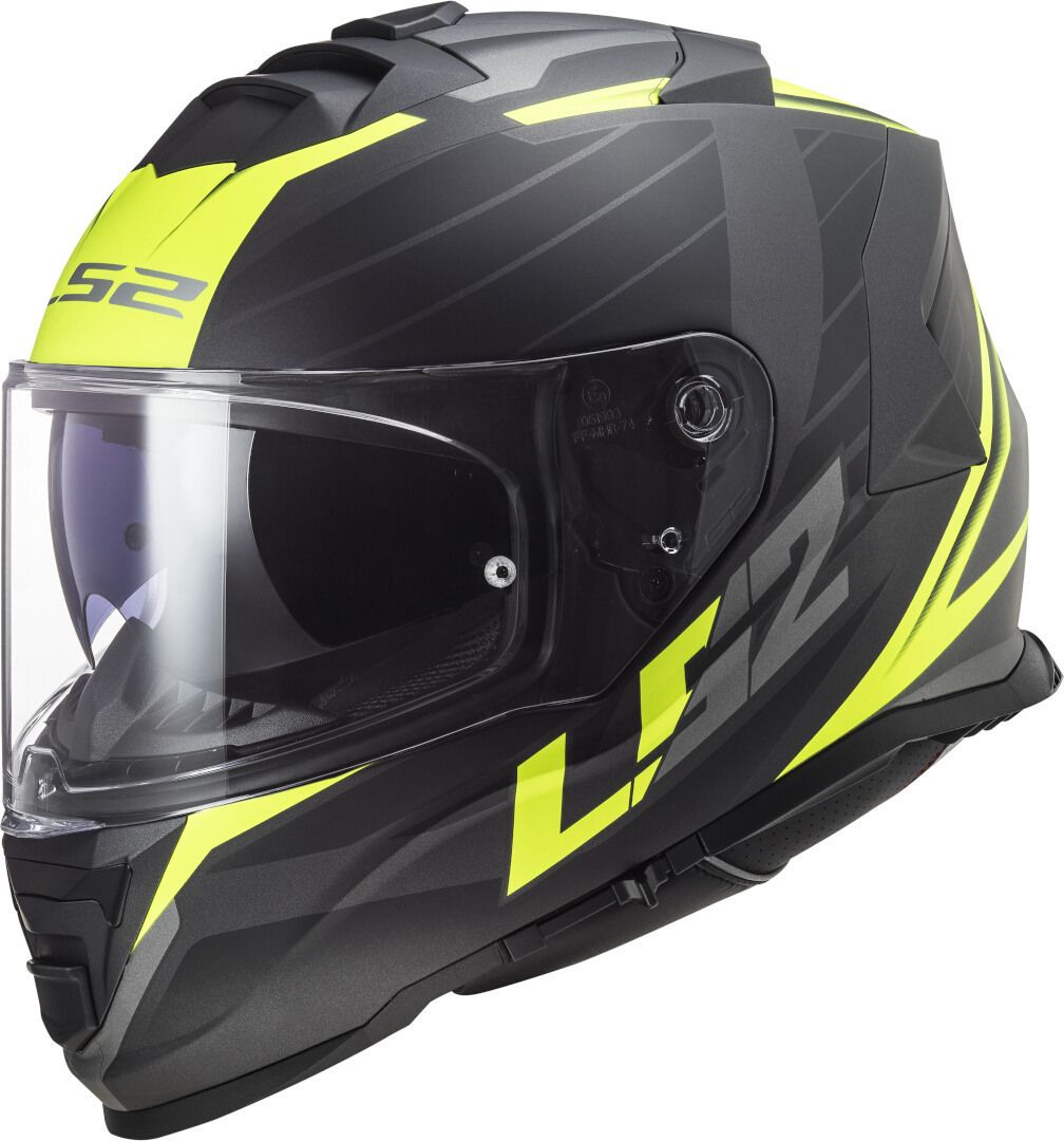 CASCO LS2 FF800 STORM II 2206 NERVE NEGRO MATE AMARILLO FLUOR