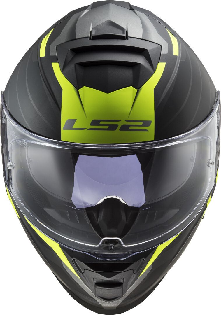 CASCO LS2 FF800 STORM II 2206 NERVE NEGRO MATE AMARILLO FLUOR - Imagen 2
