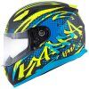 Casco Kappa Houston Spray - Negro mate/azul/amarillo