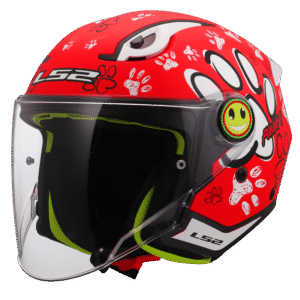 CASCO LS2 OF622 FUNNY II INFANTIL PAWS ROJO