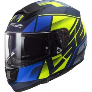CASCO INTEGRAL LS2 FF397 VECTOR KRIPTON AZUL MATE-AMARILLO TALLA - M