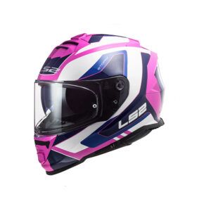CASCO LS2 FF800 STORM TECHY BLANCO BRILLO / ROSA