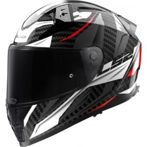 CASCO LS2 FF811 VECTOR II CARBON SAVAGE CARBONO NEGRO BLANCO ROJO GRIS