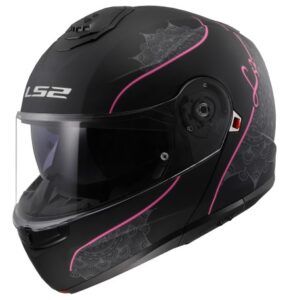 CASCO LS2 FF908 STROBE II LUX NEGRO MATE ROSA