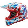 Casco LS2 MX437 fast evo funky rojo/blanco Talla S