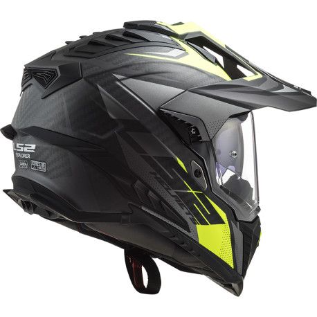 Casco LS2 MX701 Carbono Explorer Mate/amarillo/fluor - Imagen 2