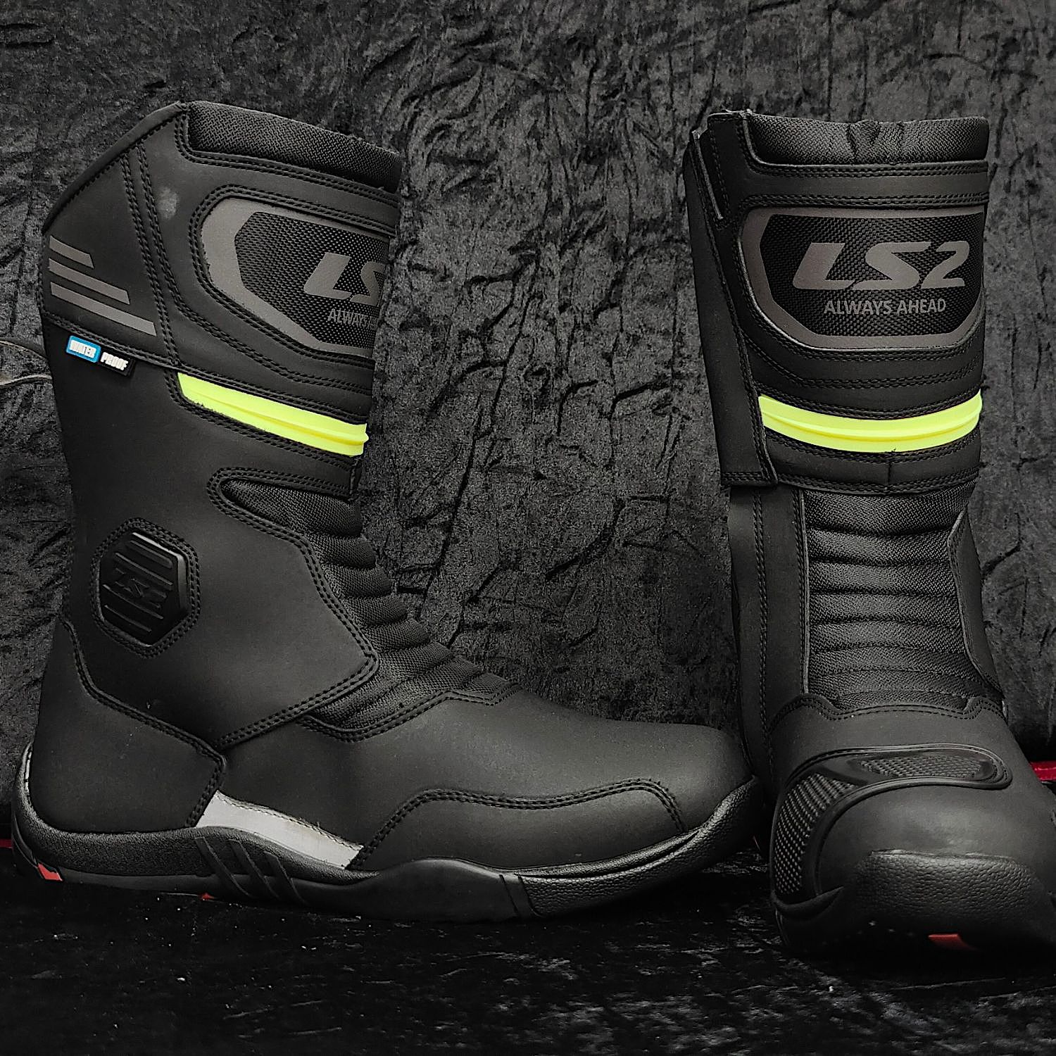 Botas LS2 Goby WATERPROOF nwgro/amarillo/fluor - Imagen 2