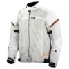 CHAQUETA LS2 RIVA MAN GRIS CLARO NARANJA FLUOR