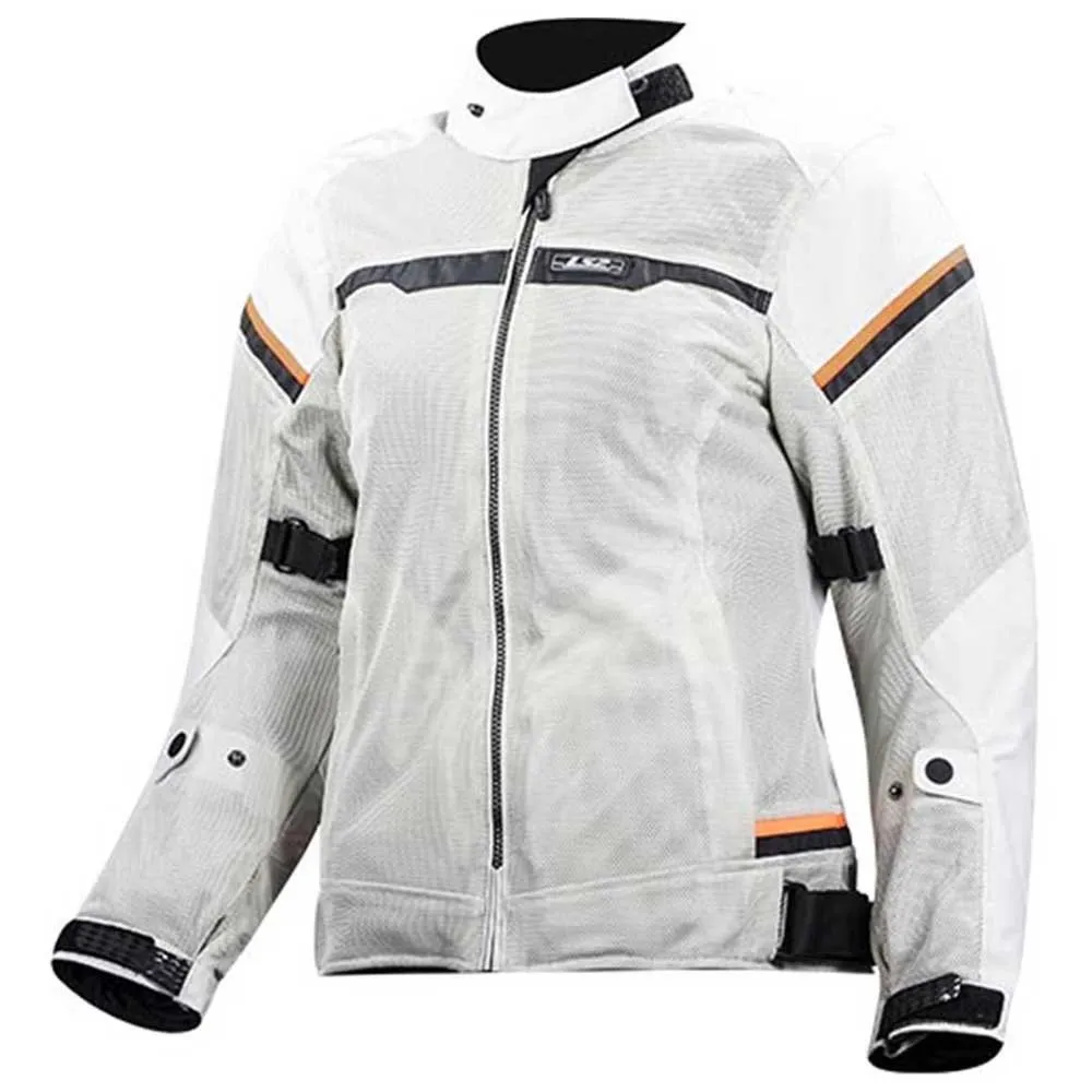 CHAQUETA LS2 RIVA LADY GRIS CLARO NARANJA FLUOR