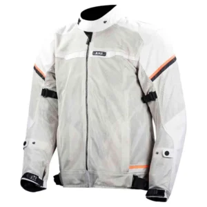 CHAQUETA LS2 RIVA MAN GRIS CLARO NARANJA FLUOR